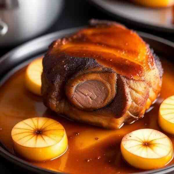 Свиная рулька запеченная с яблоками